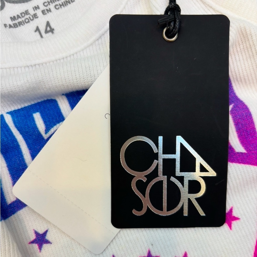 Chaser NWT “Journey San Francisco” tank in white, blue/pink/purple graphic! - Picture 5 of 8